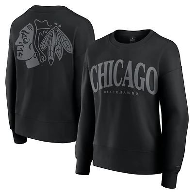 Women's Fanatics Black Chicago Blackhawks Elements Flow Pullover Sweatshirt
