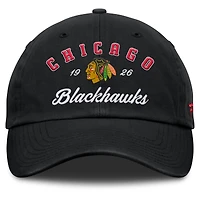 Casquette ajustable noire avec logo Fundamental Dasher des Chicago Blackhawks pour femmes Fanatics
