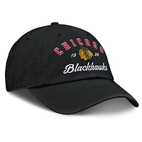 Casquette ajustable noire avec logo Fundamental Dasher des Chicago Blackhawks pour femmes Fanatics
