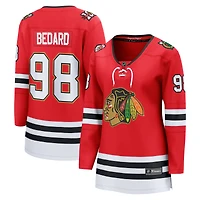 Maillot de joueur échappé du centenaire des Blackhawks Chicago Connor Bedard, fanatiques féminines
