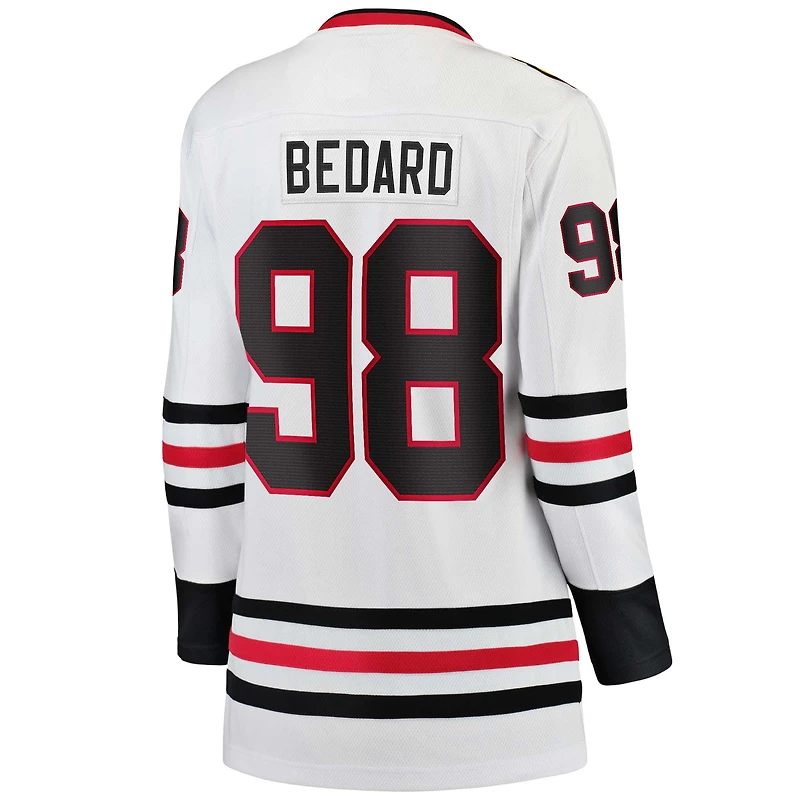 Women's Fanatics Connor Bedard White Chicago Blackhawks Away Breakaway Jersey