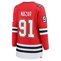 Maillot de joueur échappé du centenaire des Blackhawks Chicago Frank Nazar, fanatiques pour femmes