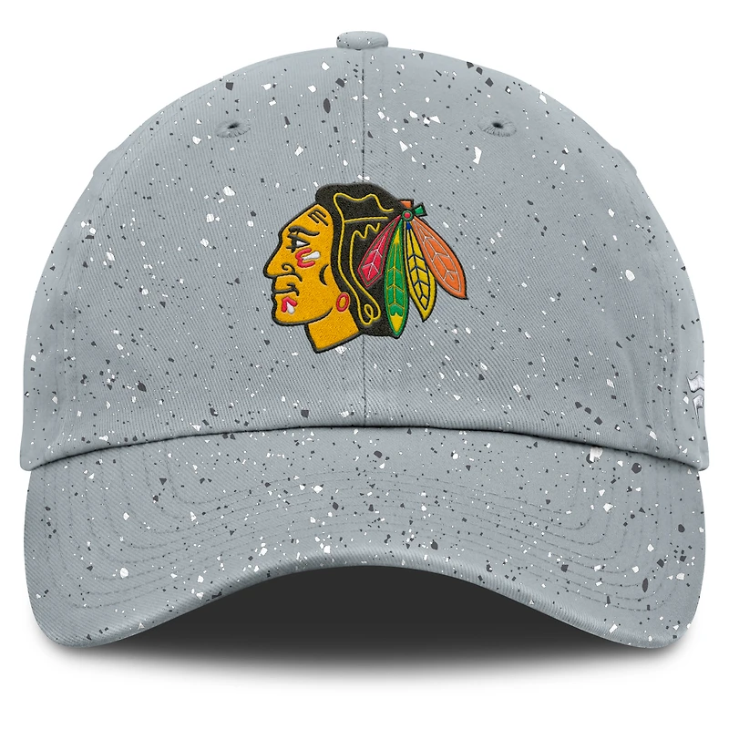 Women's Fanatics Gray Chicago Blackhawks Heritage Snow Day Speckle Adjustable Hat