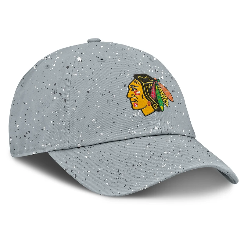 Women's Fanatics Gray Chicago Blackhawks Heritage Snow Day Speckle Adjustable Hat