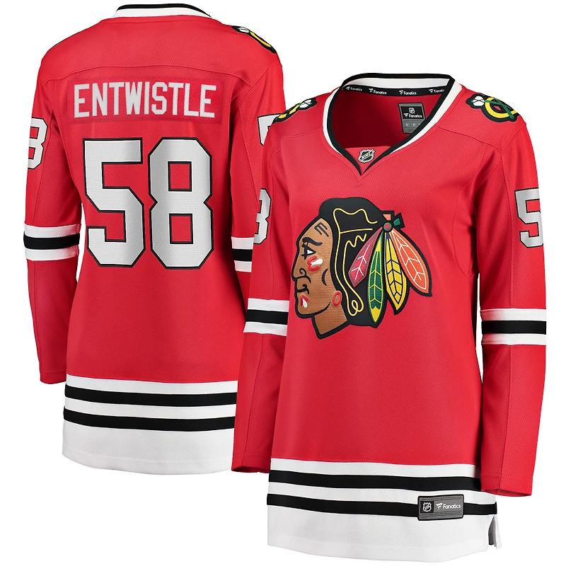 Women's Fanatics MacKenzie Entwistle Red Chicago Blackhawks Home Breakaway Player Jersey