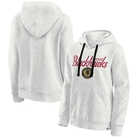 Women's Fanatics  Oatmeal Chicago Blackhawks True Classics Quilted Pullover Hoodie