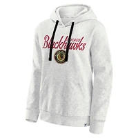 Women's Fanatics  Oatmeal Chicago Blackhawks True Classics Quilted Pullover Hoodie