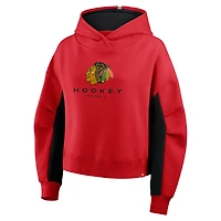 Women's Fanatics Red Chicago Blackhawks Back Check Boxy Hoodie