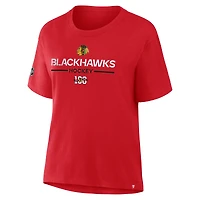 Women's Fanatics Red Chicago Blackhawks Centennial Celebration T-Shirt