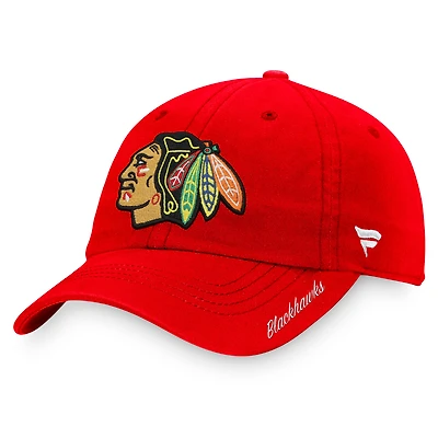 Women's Fanatics Red Chicago Blackhawks Core Primary Logo Adjustable Hat