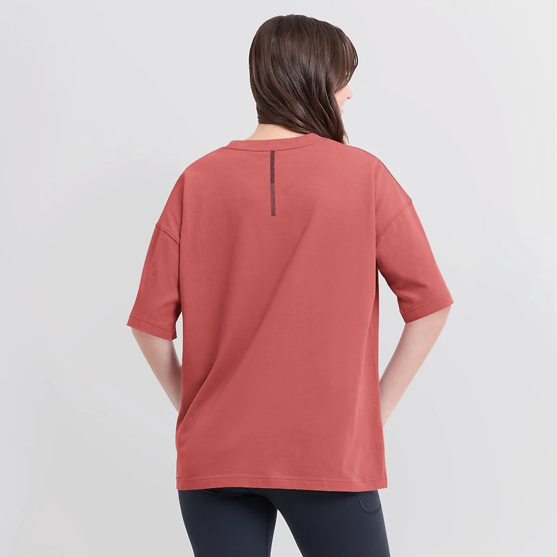Women's Fanatics Red Chicago Blackhawks Oversized Elements Raw Edge Future Ground T-Shirt