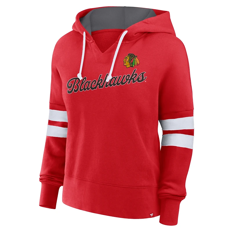 Women's Fanatics Red Chicago Blackhawks Oversized Seize Pullover Hoodie