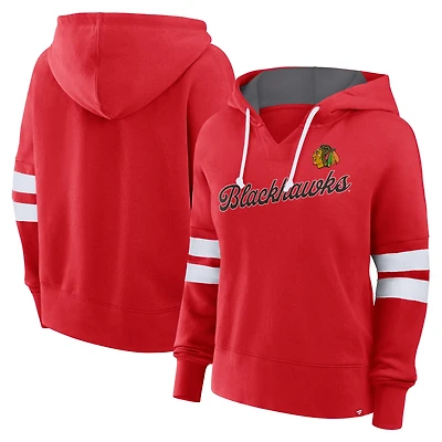 Sweat à capuche surdimensionné rouge des Blackhawks de Chicago pour femmes Fanatics