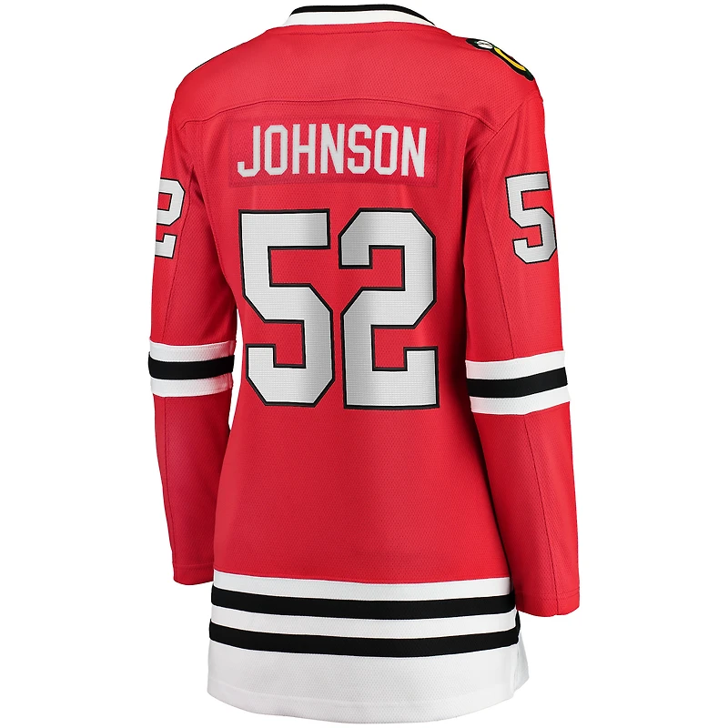 Women's Fanatics Reese Johnson Red Chicago Blackhawks Home Breakaway Player Jersey