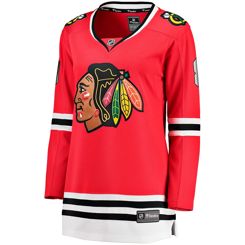 Maillot de joueur échappé à domicile Fanatics Ryan Donato des Blackhawks Chicago, rouge pour femmes