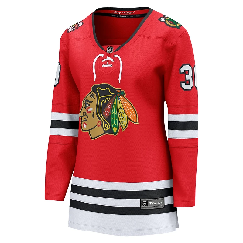 Maillot de joueuse échappée du centenaire des Blackhawks Chicago pour femmes, Spencer Knight, rouge