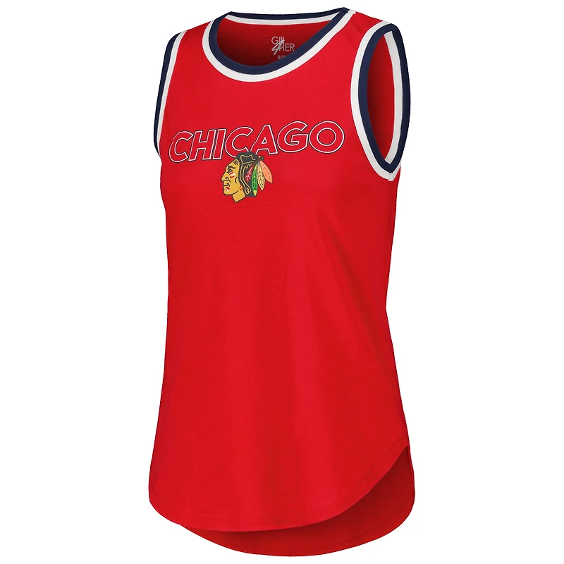 Débardeur stratégique rouge G-III 4Her par Carl Banks pour femmes des Blackhawks de Chicago