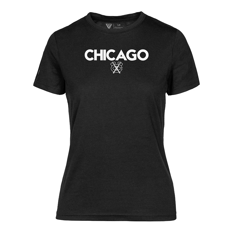T-shirt noir pour femme Chicago Blackhawks Maddox City Capsule de Levelwear