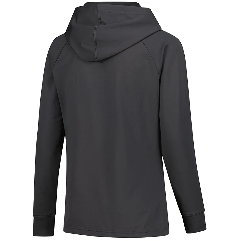 Sweat à capuche raglan Connor Bedard pour femme, couleur charbon, avec nom et numéro des Blackhawks de Chicago