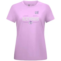 T-shirt femme Levelwear Connor Bedard Lavender Chicago Blackhawks Hockey Fights Cancer Anthem Name & Number