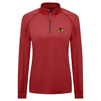 Women's Levelwear Red Chicago Blackhawks Kinetic Insignia Core Raglan Quarter-Zip Top