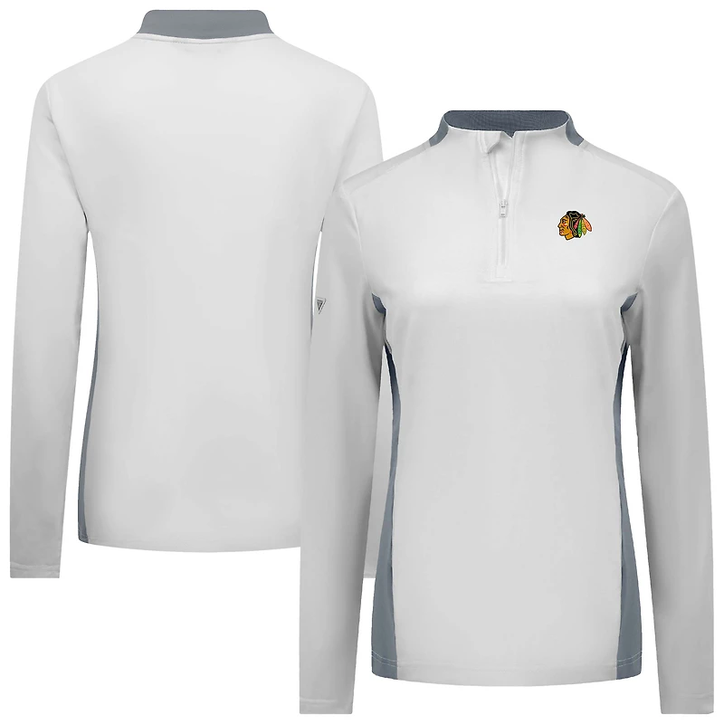 Haut à glissière quart de tour Moxie Insignia Core pour femme des Chicago Blackhawks Levelwear blanc