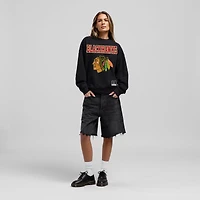 Sweat-shirt oversize noir Mitchell & Ness Chicago Blackhawks Core pour femme