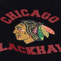 Sweat-shirt ras du cou noir Mitchell & Ness Chicago Blackhawks pour femme