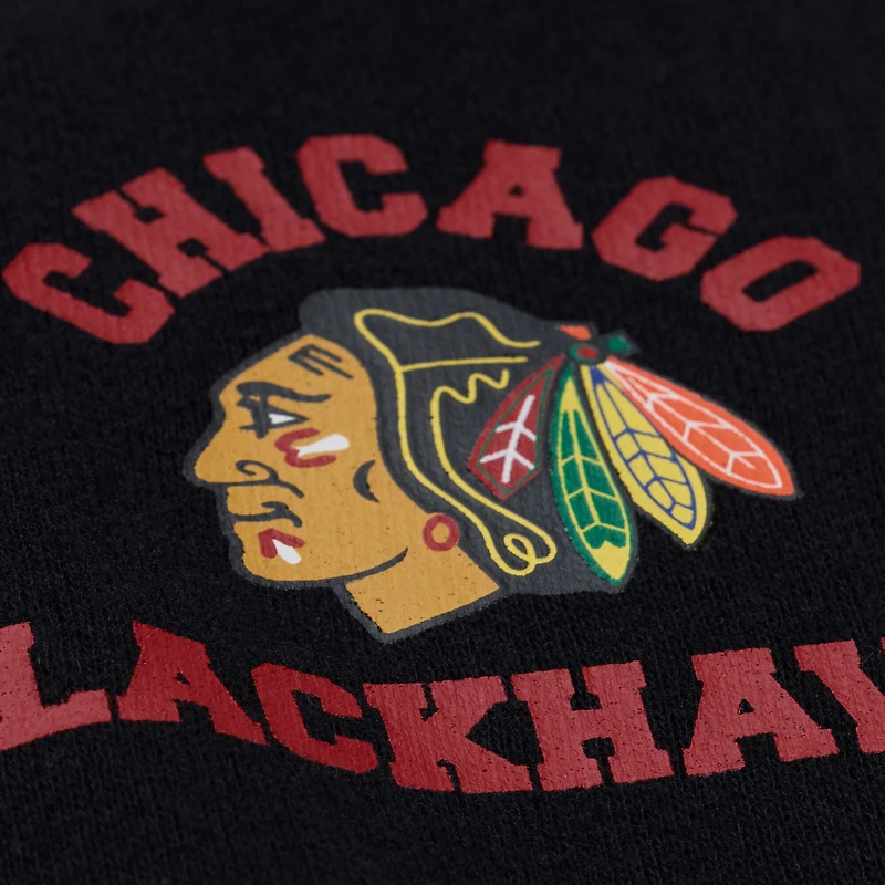 Women's Mitchell & Ness  Black Chicago Blackhawks Crewneck Sweatshirt