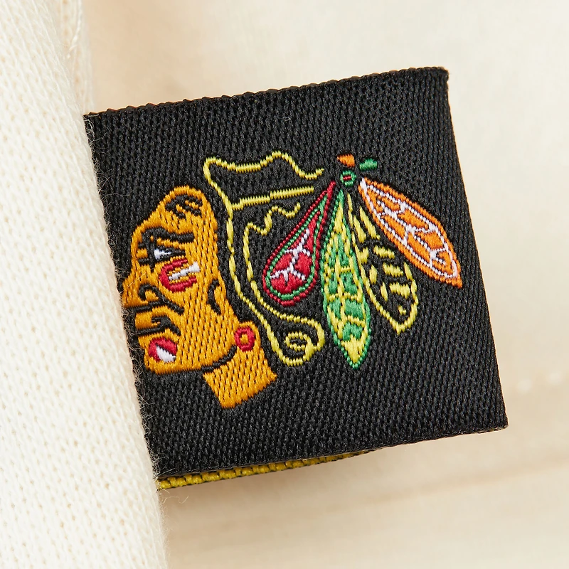 Sweat-shirt à capuche pour femme Mitchell & Ness avec logo Chicago Blackhawks 3.0 crème