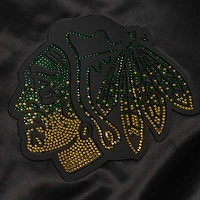 Veste en satin à boutons-pression pour femme Pro Standard Black Chicago Blackhawks avec strass