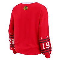 T-shirt de sport à manches longues rouge WEAR by Erin Andrews pour femme, des Blackhawks Chicago