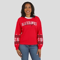 T-shirt de sport à manches longues rouge WEAR by Erin Andrews pour femme, des Blackhawks Chicago