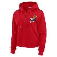 Sweat à capuche en tricot gaufré rouge Chicago Blackhawks pour femme WEAR by Erin Andrews