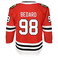 Maillot de joueur premier ministre à domicile des Blackhawks Chicago, rouge, Connor Bedard, pour jeunes