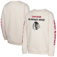 Sweat-shirt à enfiler Star Power des Chicago Blackhawks de couleur crème pour jeunes