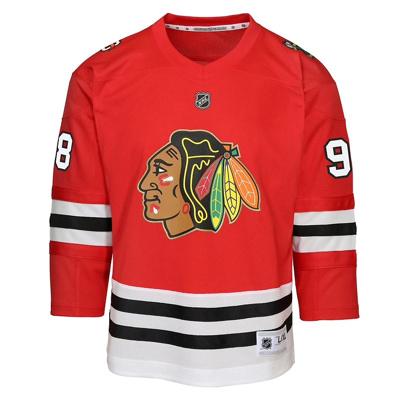 Youth Outerstuff Connor Bedard Red Chicago Blackhawks Anniversary Centennial Replica Jersey