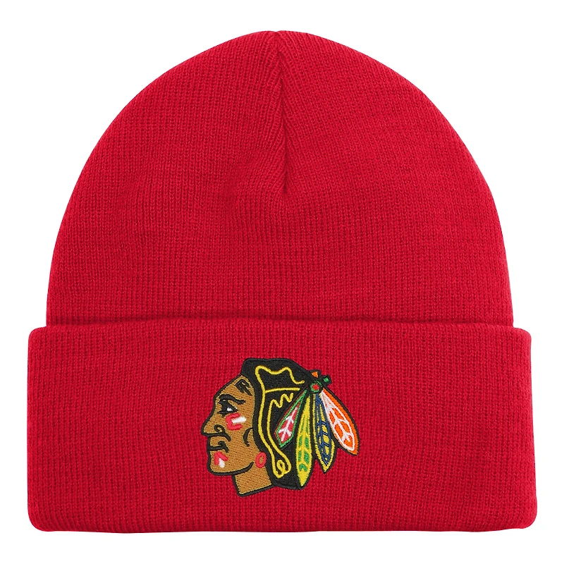 Bonnet en tricot à revers essentiel Chicago Blackhawks 2.0 rouge Youth Outerstuff