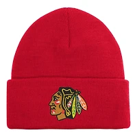 Bonnet en tricot à revers essentiel Chicago Blackhawks 2.0 rouge Youth Outerstuff