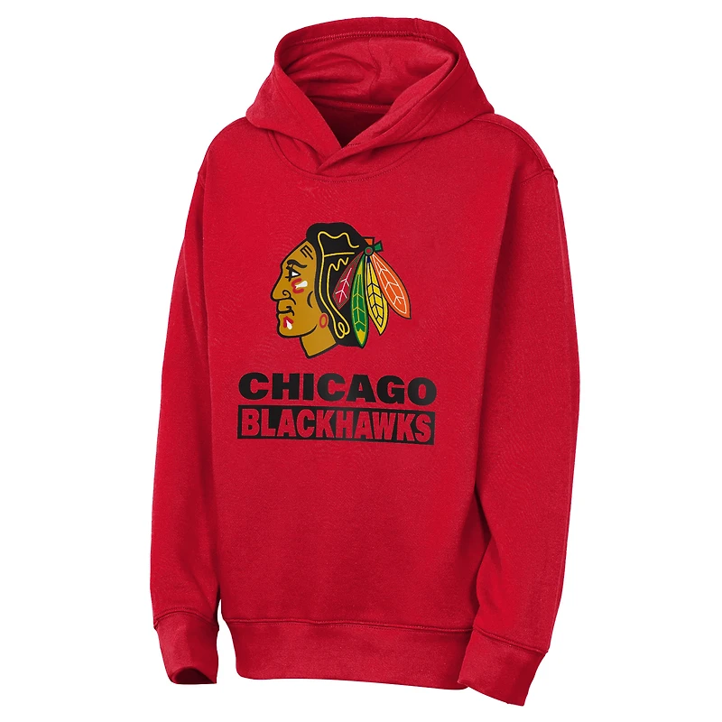 Youth Outerstuff  Red Chicago Blackhawks Back to Basics Hoodie