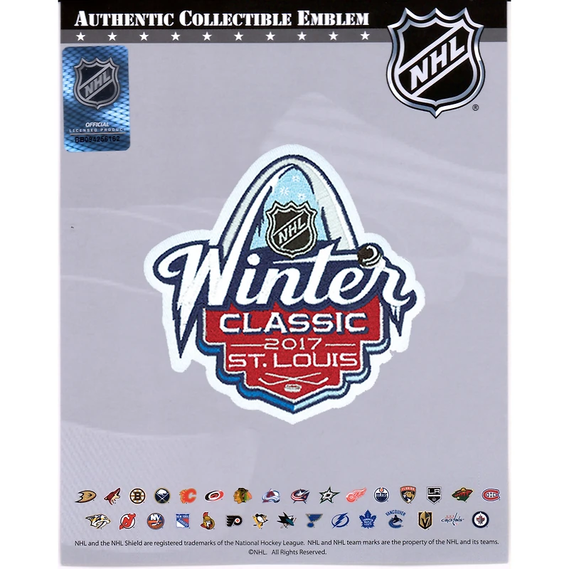 Écusson de maillot de l'emblème national de la Classique d'hiver de la LNH 2017 des Blackhawks de Chicago contre les Blues de St. Louis