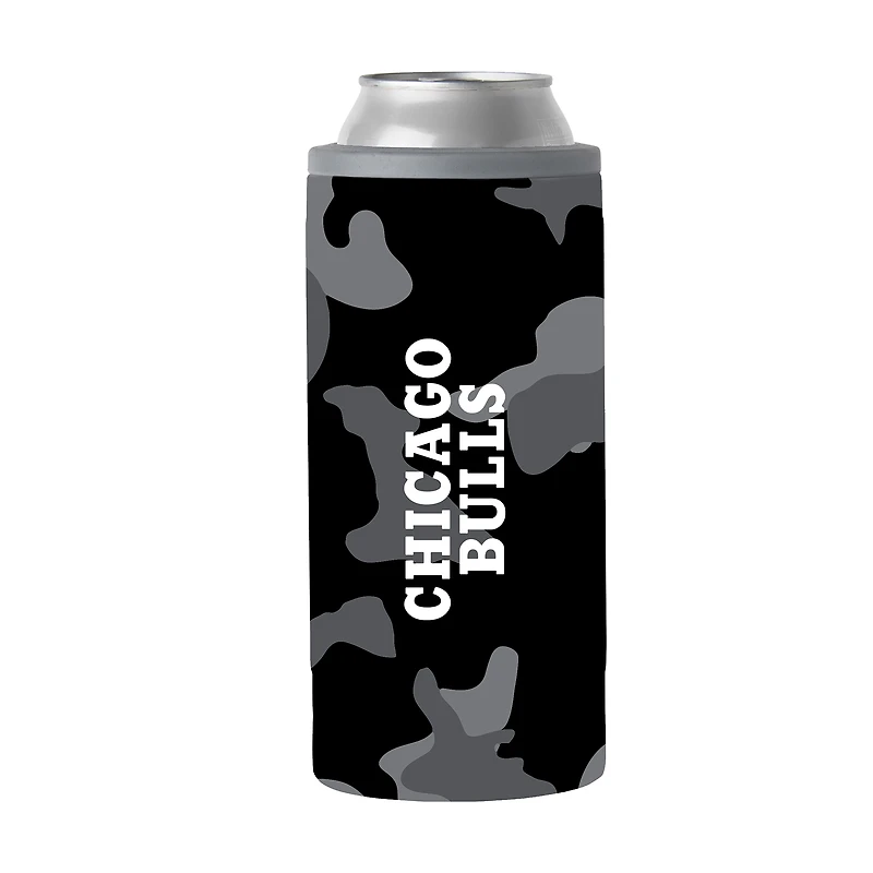 Chicago Bulls 12oz. Black Camo Slim Can Cooler