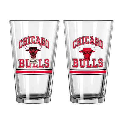 Chicago Bulls 16oz. Pint Glass Two Pack