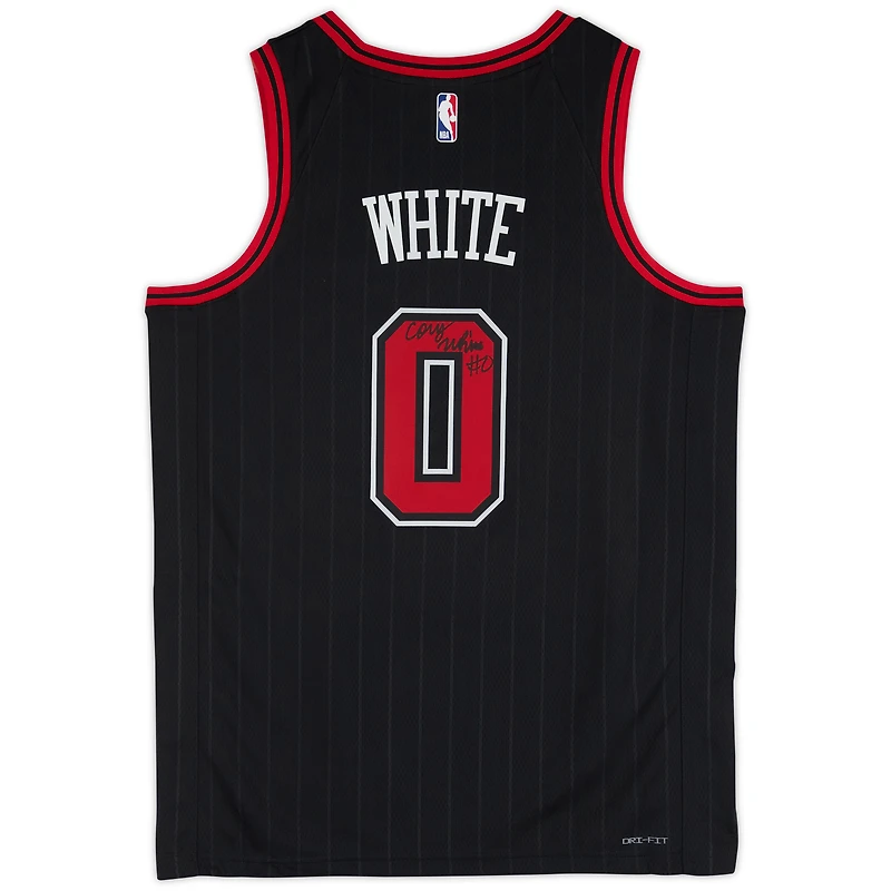 Coby White Chicago Bulls Autographed Black Jordan Brand Statement Edition Swingman Jersey