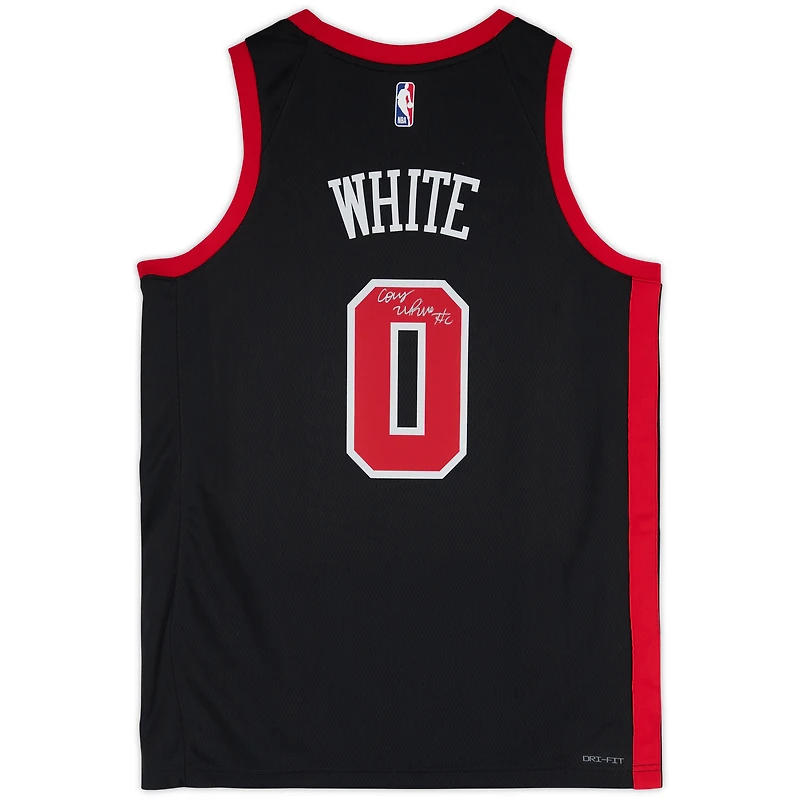 Coby White Chicago Bulls Autographed Black Nike 2023-24 City Edition Swingman Jersey