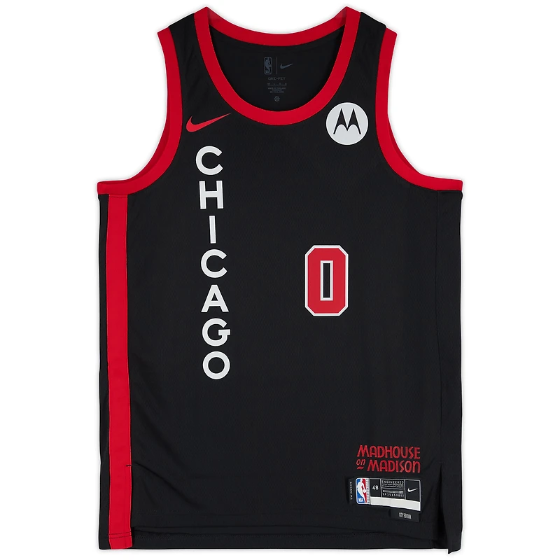 Coby White Chicago Bulls Autographed Black Nike 2023-24 City Edition Swingman Jersey