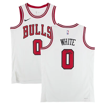 Coby White Chicago Bulls Autographed White Nike Association Edition Swingman Jersey