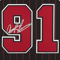 Maillot authentique Mitchell & Ness noir autographié de Dennis Rodman, Chicago Bulls, 1995