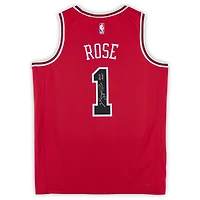 Derrick Rose Chicago Bulls Autographed Red Nike Icon Edition Swingman Jersey with "2011 MVP" Inscription