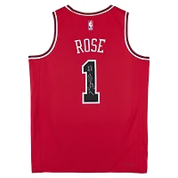 Derrick Rose Chicago Bulls Autographed Red Nike Icon Edition Swingman Jersey with "2011 MVP" Inscription